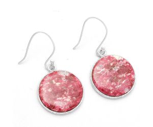 Natural Pink Thulite - Norway Earrings SDE63842 E-1001, 18x18 mm