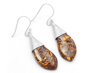 Natural Coquina Fossil Jasper - India Earrings SDE63897 E-1083, 13x23 mm