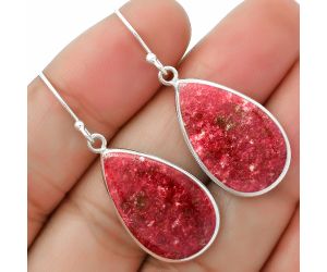 Natural Pink Thulite - Norway Earrings SDE64233 E-1001, 14x23 mm