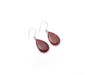 Natural Pink Thulite - Norway Earrings SDE64233 E-1001, 14x23 mm