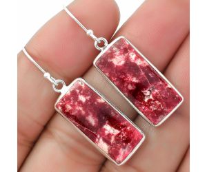 Natural Pink Thulite - Norway Earrings SDE64279 E-1001, 10x23 mm