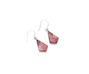 Natural Pink Thulite - Norway Earrings SDE64332 E-1001, 13x21 mm