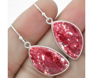 Natural Pink Thulite - Norway Earrings SDE64351 E-1001, 12x22 mm