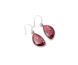 Natural Pink Thulite - Norway Earrings SDE64351 E-1001, 12x22 mm