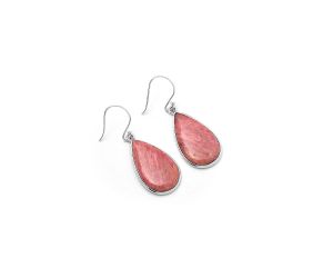 Natural Pink Tulip Quartz Earrings SDE64381 E-1001, 14x25 mm