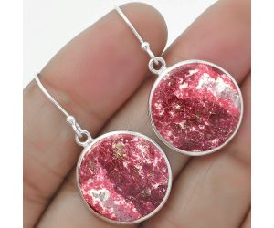 Natural Pink Thulite - Norway Earrings SDE64390 E-1001, 18x18 mm