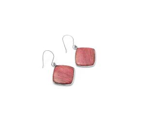 Natural Pink Tulip Quartz Earrings SDE64406 E-1001, 19x19 mm