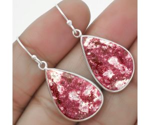 Natural Pink Thulite - Norway Earrings SDE64446 E-1001, 14x22 mm