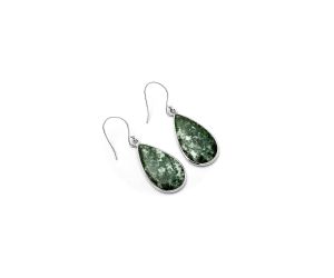 Natural Dioptase Earrings SDE64474 E-1001, 13x25 mm