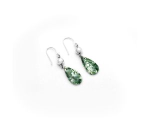 Natural Dioptase Earrings SDE64510 E-1031, 12x22 mm