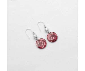 Natural Pink Thulite - Norway Earrings SDE64534 E-1031, 17x17 mm