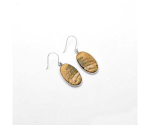 Natural Picture Jasper Earrings SDE64591 E-1001, 15x25 mm