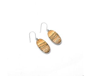 Natural Picture Jasper Earrings SDE64609 E-1001, 14x27 mm