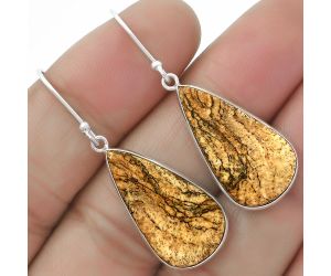 Natural Picture Jasper Earrings SDE64638 E-1001, 13x24 mm