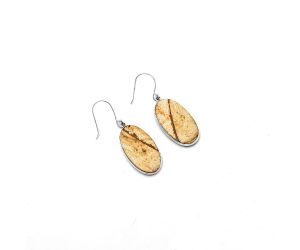 Natural Picture Jasper Earrings SDE64664 E-1001, 14x27 mm