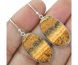 Natural Picture Jasper Earrings SDE64682 E-1001, 15x25 mm