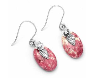 Natural Pink Thulite - Norway Earrings SDE65053 E-1137, 12x18 mm