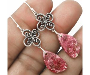 Artisan - Pink Thulite - Norway Earrings SDE65087 E-1235, 11x20 mm