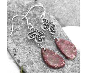 Artisan - Pink Thulite - Norway Earrings SDE65087 E-1235, 11x20 mm