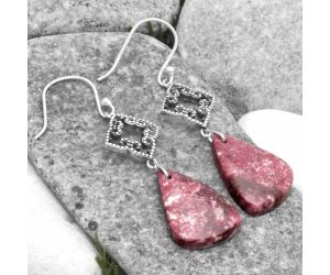 Artisan - Pink Thulite - Norway Earrings SDE65216 E-1235, 14x22 mm