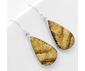 Natural Picture Jasper Earrings SDE65926 E-1001, 14x23 mm