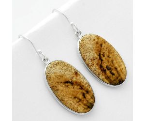 Natural Picture Jasper Earrings SDE65934 E-1001, 14x24 mm