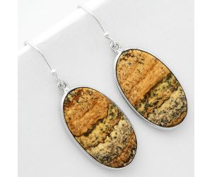 Natural Picture Jasper Earrings SDE65974 E-1001, 14x24 mm