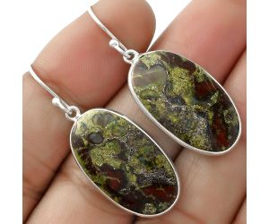 Dragon Blood Stone - South Africa Earrings SDE66006 E-1001, 14x25 mm