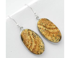 Natural Picture Jasper Earrings SDE66016 E-1001, 14x24 mm