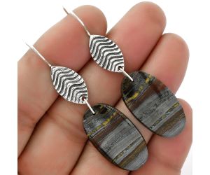 Natural Iron Tiger Eye Earrings SDE66341 E-1203, 15x27 mm