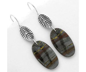 Natural Iron Tiger Eye Earrings SDE66341 E-1203, 15x27 mm