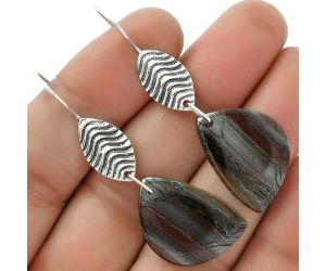 Natural Iron Tiger Eye Earrings SDE66368 E-1203, 14x23 mm