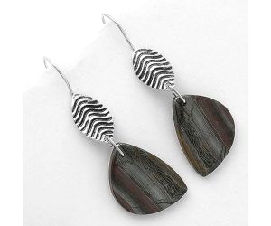 Natural Iron Tiger Eye Earrings SDE66368 E-1203, 14x23 mm