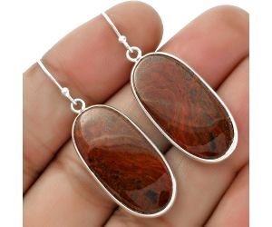 Natural Red Moss Agate Earrings SDE66381 E-1001, 14x27 mm