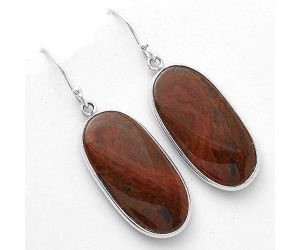 Natural Red Moss Agate Earrings SDE66381 E-1001, 14x27 mm