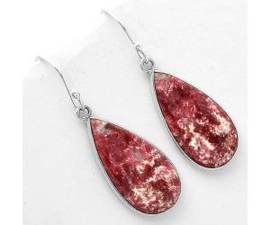 Natural Pink Thulite - Norway Earrings SDE66383 E-1001, 13x25 mm