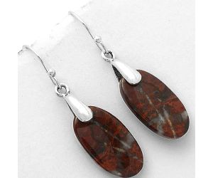 Natural Red Moss Agate Earrings SDE66426 E-1214, 11x21 mm