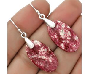 Natural Pink Thulite - Norway Earrings SDE66428 E-1214, 14x24 mm