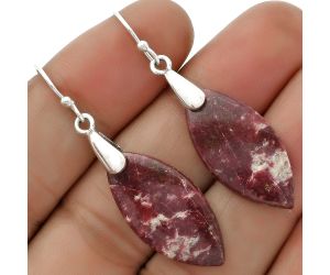 Natural Pink Thulite - Norway Earrings SDE66432 E-1214, 13x27 mm