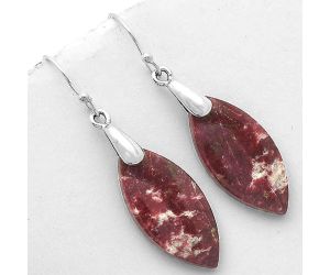 Natural Pink Thulite - Norway Earrings SDE66432 E-1214, 13x27 mm