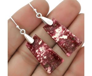 Natural Pink Thulite - Norway Earrings SDE66442 E-1214, 14x26 mm