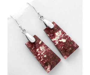 Natural Pink Thulite - Norway Earrings SDE66442 E-1214, 14x26 mm