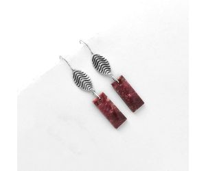 Natural Pink Thulite - Norway Earrings SDE66481 E-1203, 9x22 mm