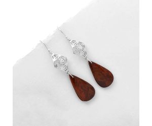 Natural Red Moss Agate Earrings SDE66513 E-1108, 15x27 mm