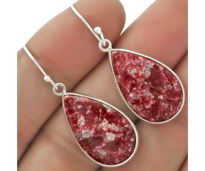 Natural Pink Thulite - Norway Earrings SDE66556 E-1001, 14x23 mm