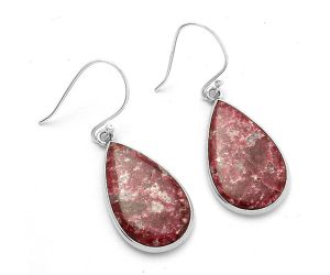 Natural Pink Thulite - Norway Earrings SDE66556 E-1001, 14x23 mm