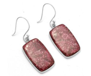 Natural Pink Thulite - Norway Earrings SDE66575 E-1001, 14x22 mm