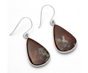 Natural Red Moss Agate Earrings SDE66655 E-1001, 15x23 mm