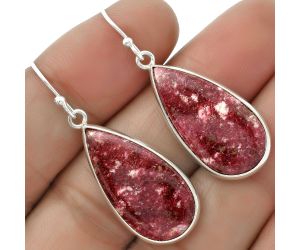 Natural Pink Thulite - Norway Earrings SDE66656 E-1001, 13x25 mm