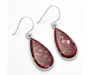 Natural Pink Thulite - Norway Earrings SDE66656 E-1001, 13x25 mm